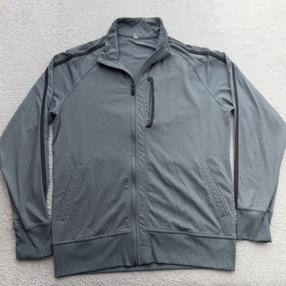 Lululemon XL‎ Heathered Gray Green Full Zip Track Jacket Performance Activewear